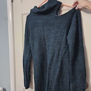 Maurices Dark Teal Cowl Neck Sweater Sz L WORN ONCE
